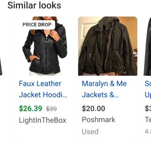 Faux Black Leather Jacket Hoodie